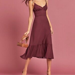 Reformation Burgundy Midi Dress